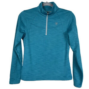 Ariat Tek Cold Series Equestrian 1/4 Zip Fleece Sweatshirt Girls XXL Turquoise
